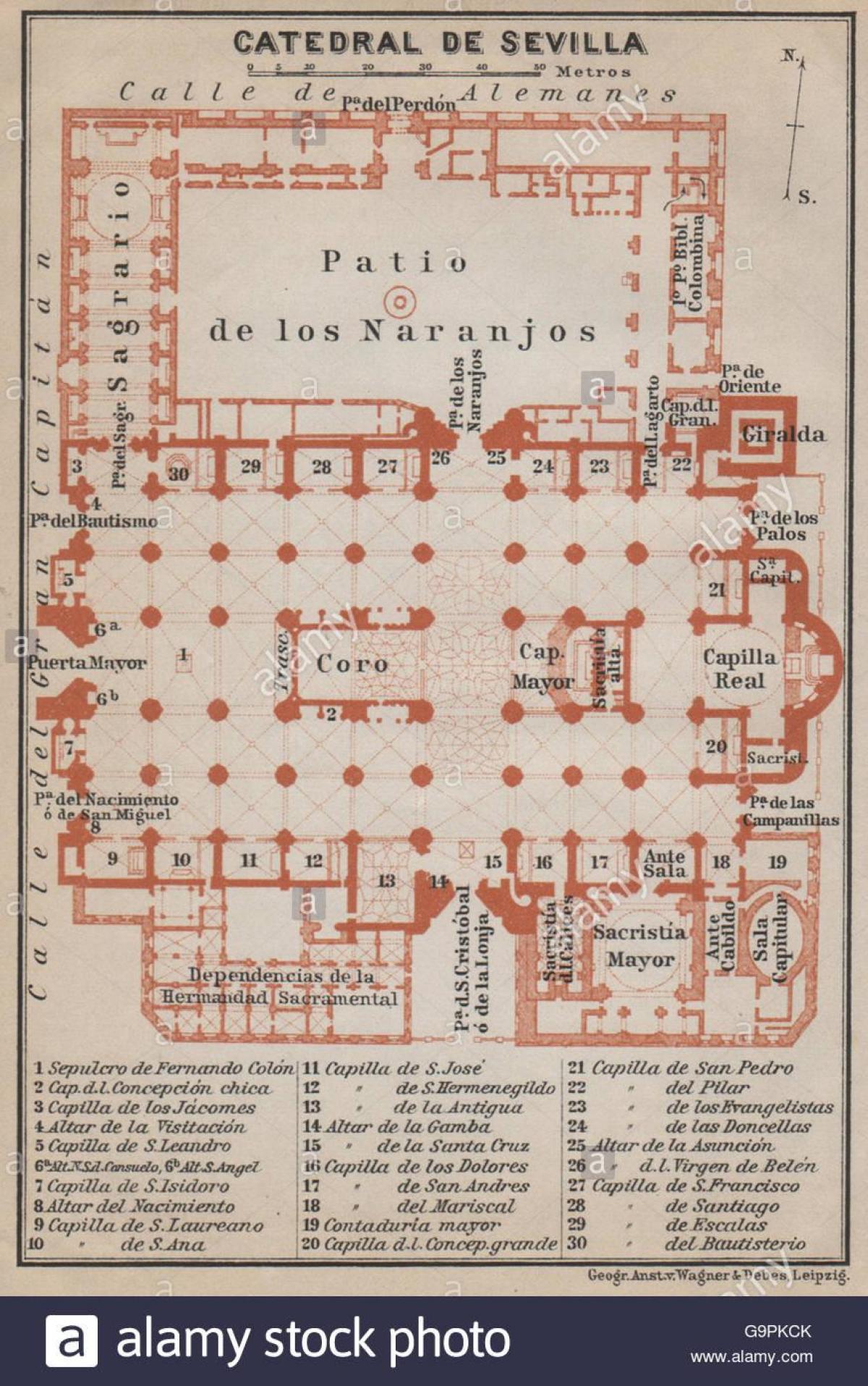 carte de la cathédrale de Séville