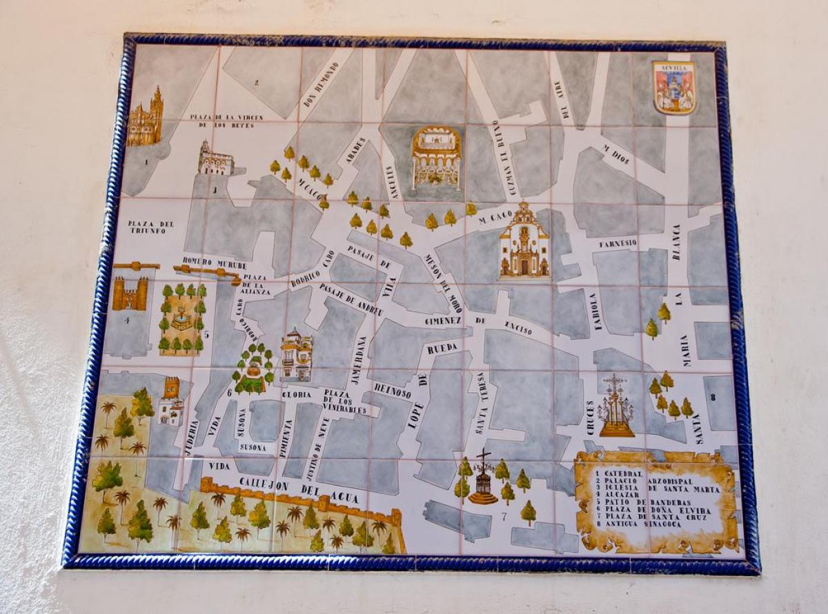 carte du quartier juif de Séville