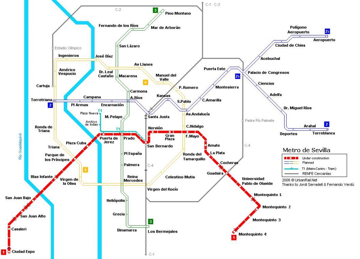 carte de métro de Séville
