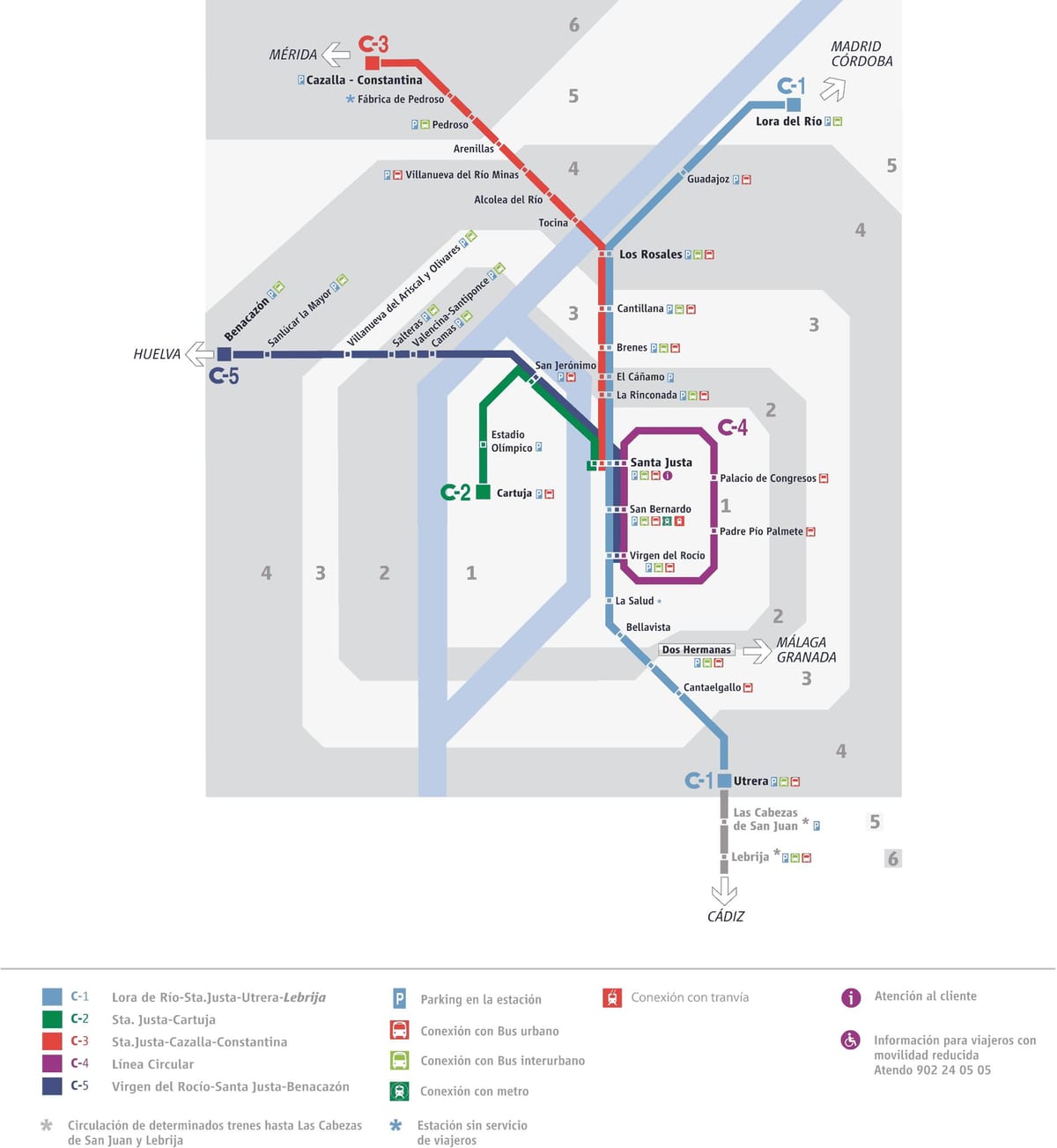 carte de Séville train 