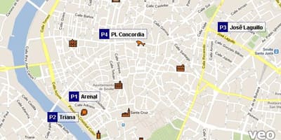 Carte de Séville parking