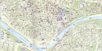 Carte de rue de Séville en espagne