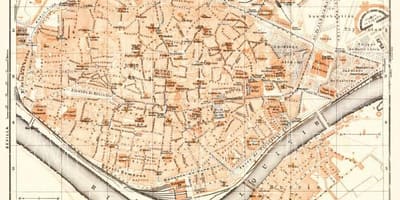 Carte de la vieille ville de Séville en espagne