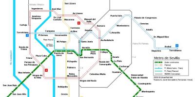 La carte de Sevilla, gare ferroviaire