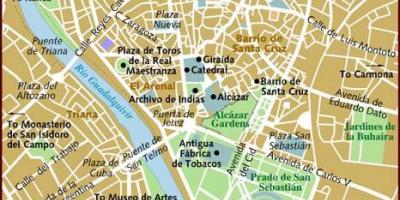 Carte des quartiers de Séville