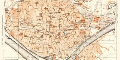 Carte de la vieille ville de Séville en espagne